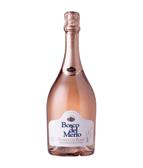 Vin pétillant italien rosé vegan - DOC Prosecco - Bosco del Merlo - Prosecco Brut Rosé Millesimato